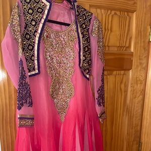 Pink Indian Gown Anarkali Salwar Kameez